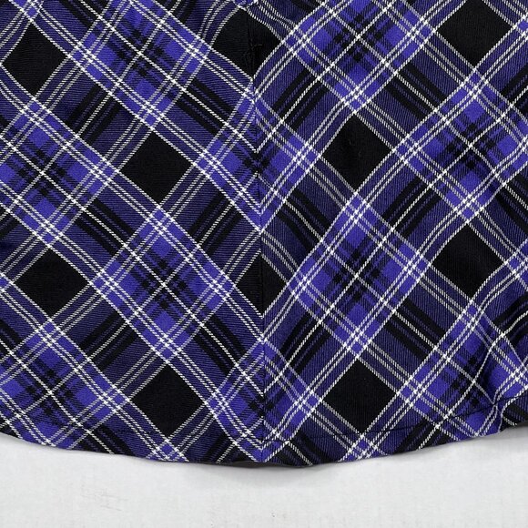 Royal Bones Daang Goodman Tripp Purple Plaid Skirtall Overalls Dress Sz L - NWOT - Picture 6 of 8